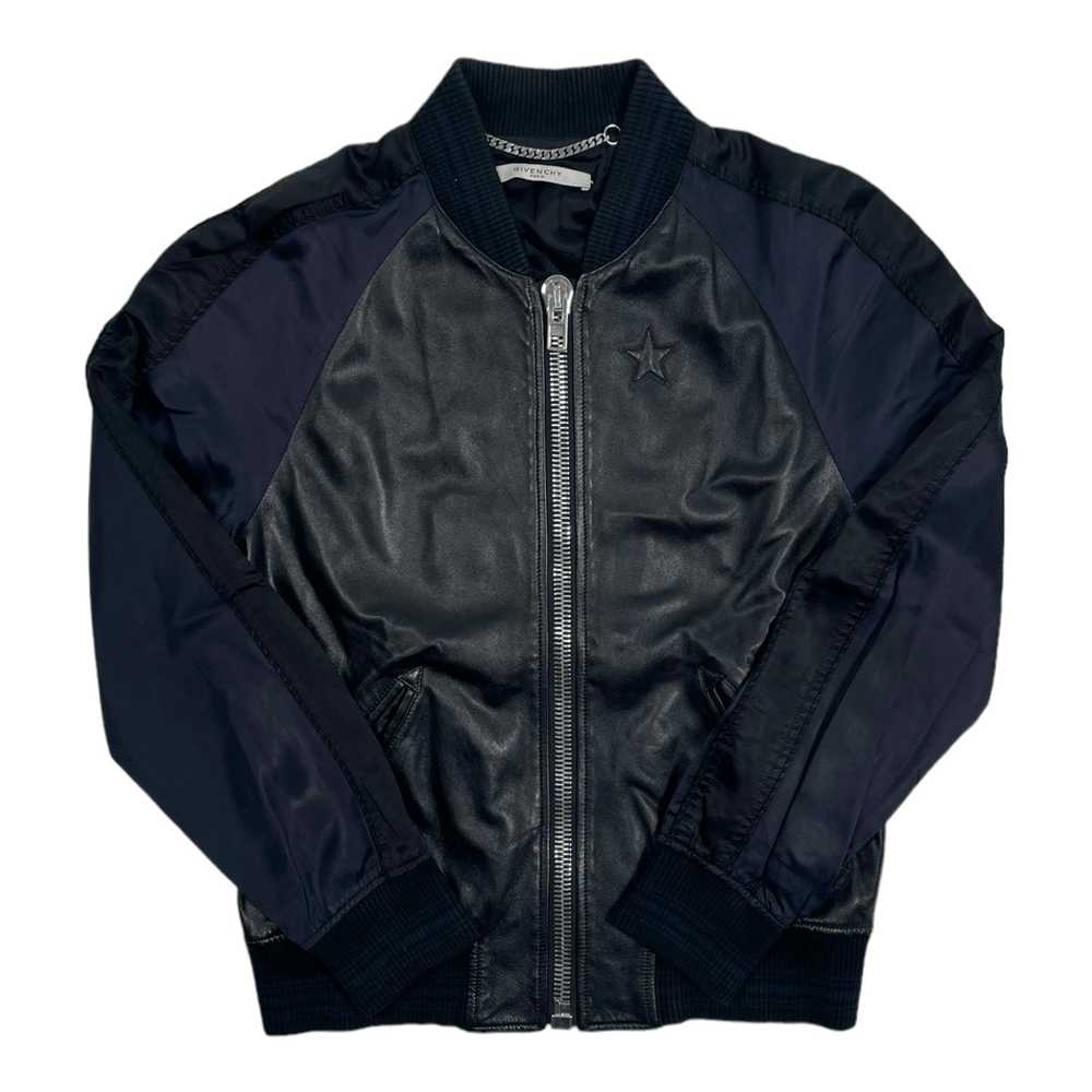 Givenchy Givenchy Star Leather Varsity Jacket Bla… - image 1