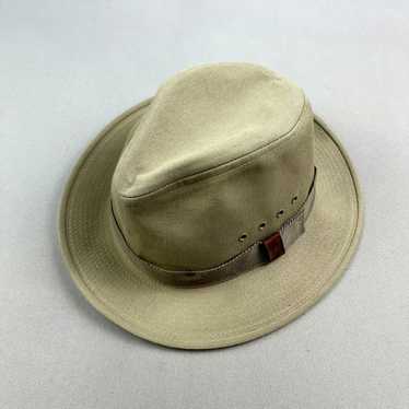 Vintage Vintage Fedora Hat 7-1/8 Tan Canvas Count… - image 1