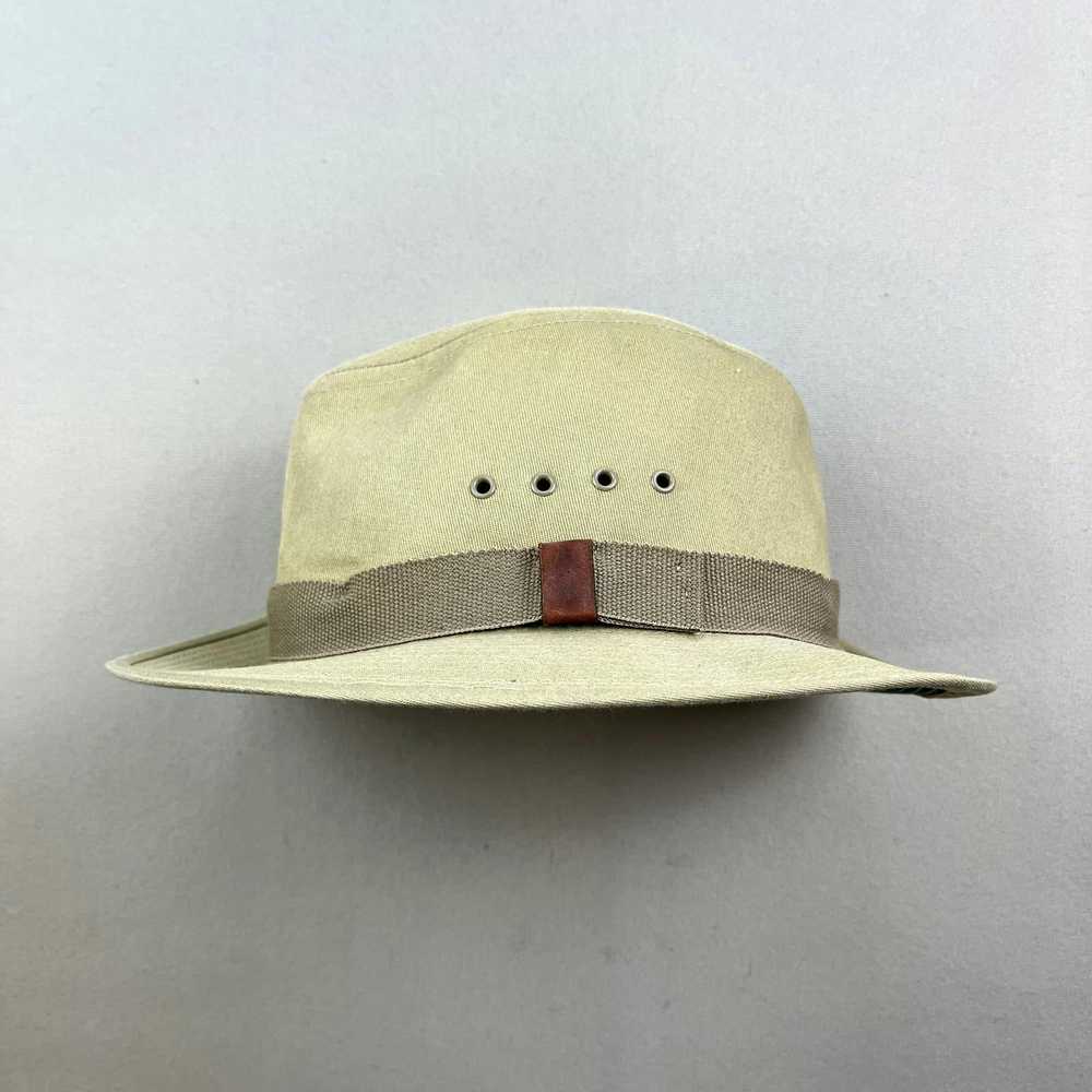 Vintage Vintage Fedora Hat 7-1/8 Tan Canvas Count… - image 3