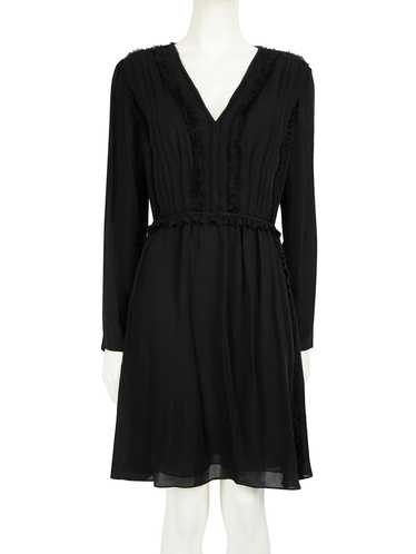 Jason Wu Black Silk Ruffle Trimmed Dress