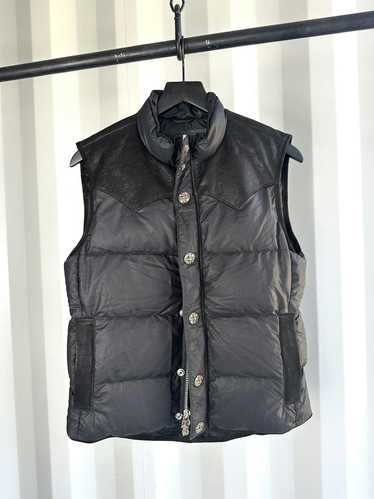 Chrome Hearts Down Puffer Vest Leather Detail