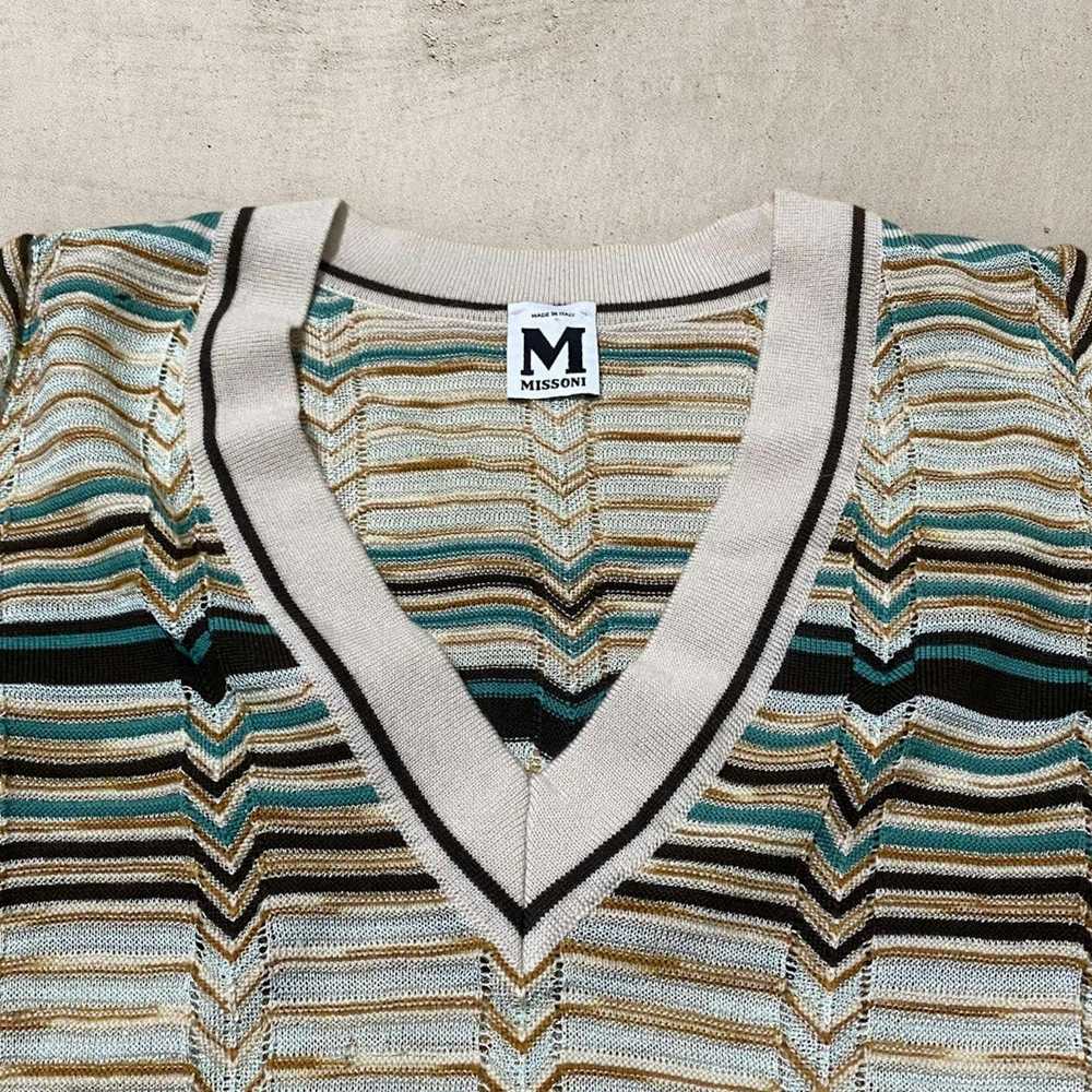 Missoni M Missoni Knitted V Neck Chevron Dress Tu… - image 3