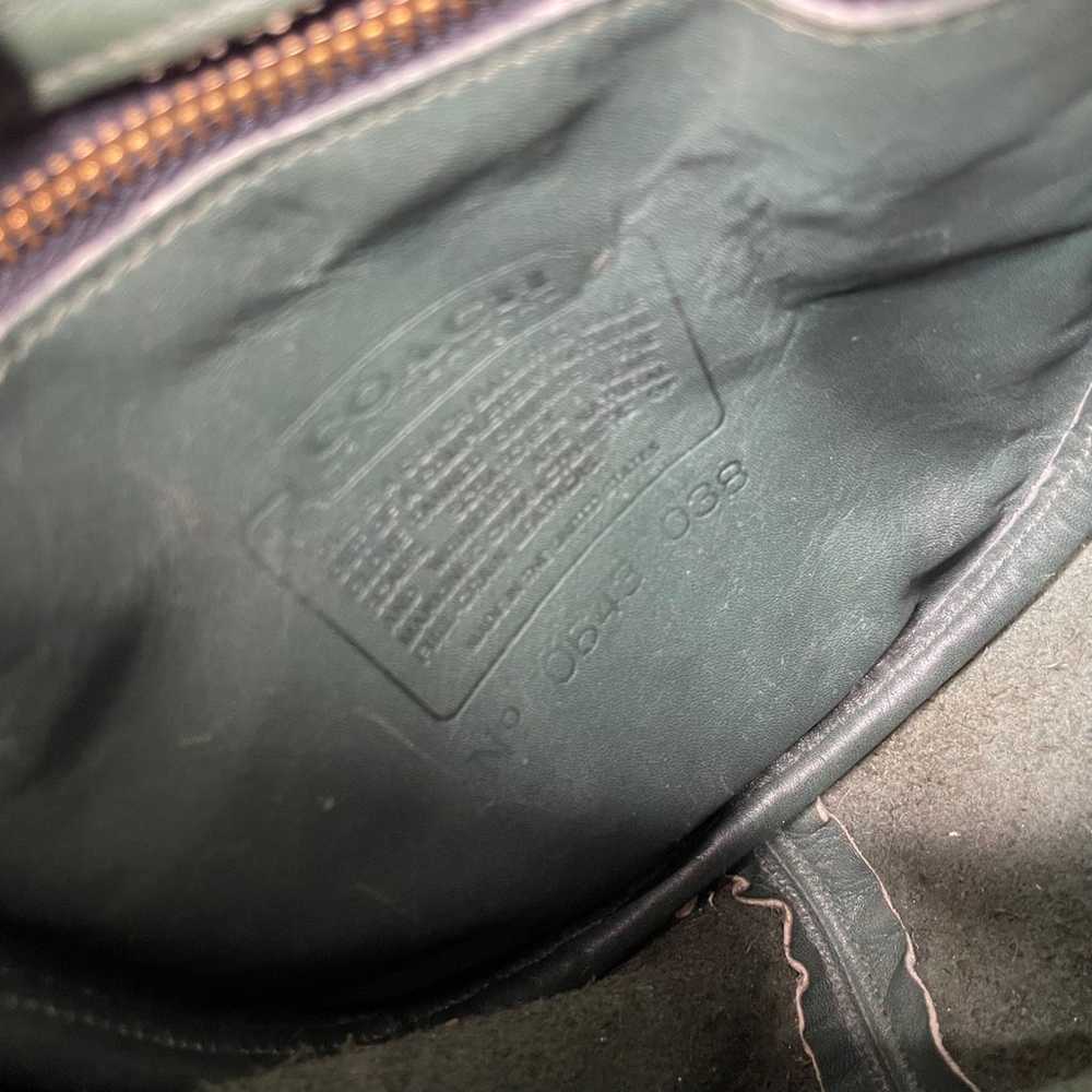 VTG Coach Marble Bag USA  Green Leather Drawstrin… - image 12
