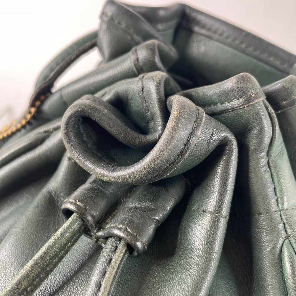 VTG Coach Marble Bag USA  Green Leather Drawstrin… - image 5