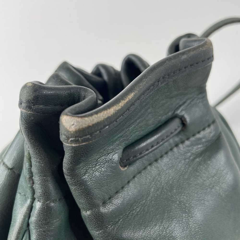 VTG Coach Marble Bag USA  Green Leather Drawstrin… - image 8