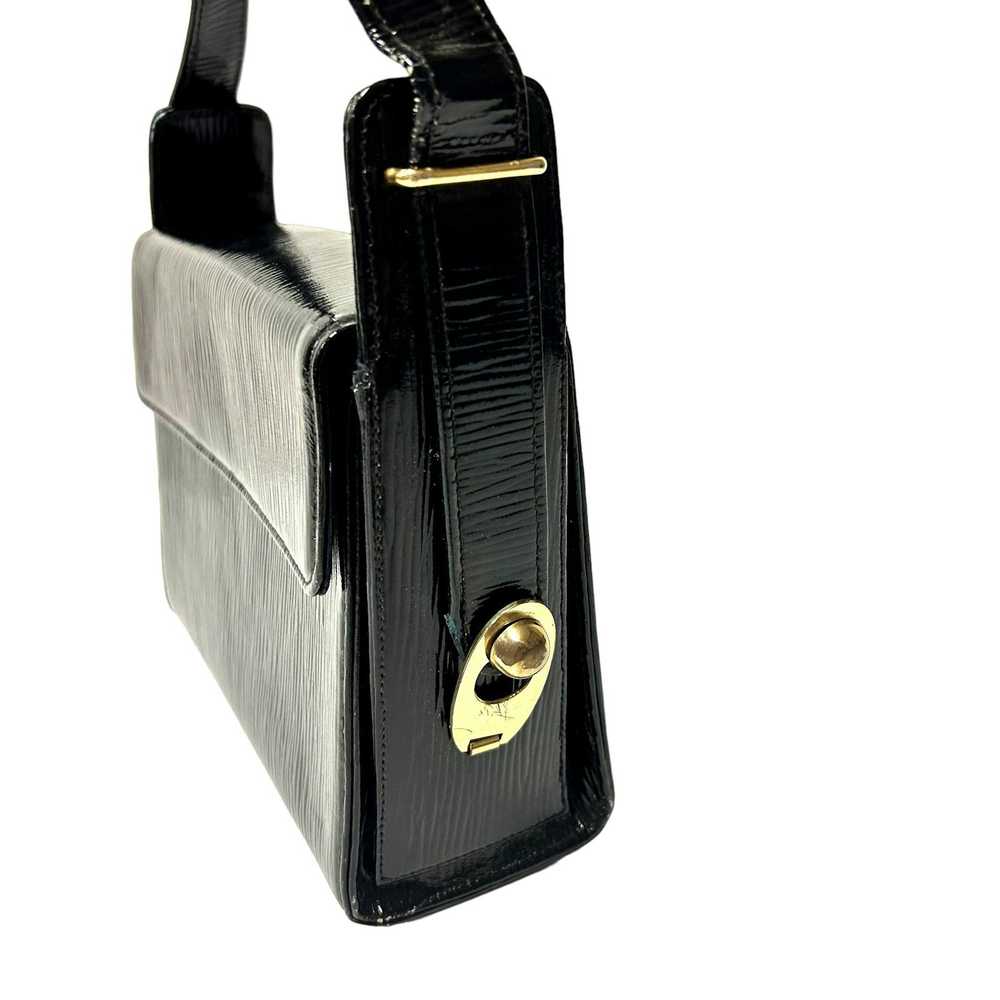 Unkwn 60's Block TEXTURED Box Handbag MoD PATENT … - image 10