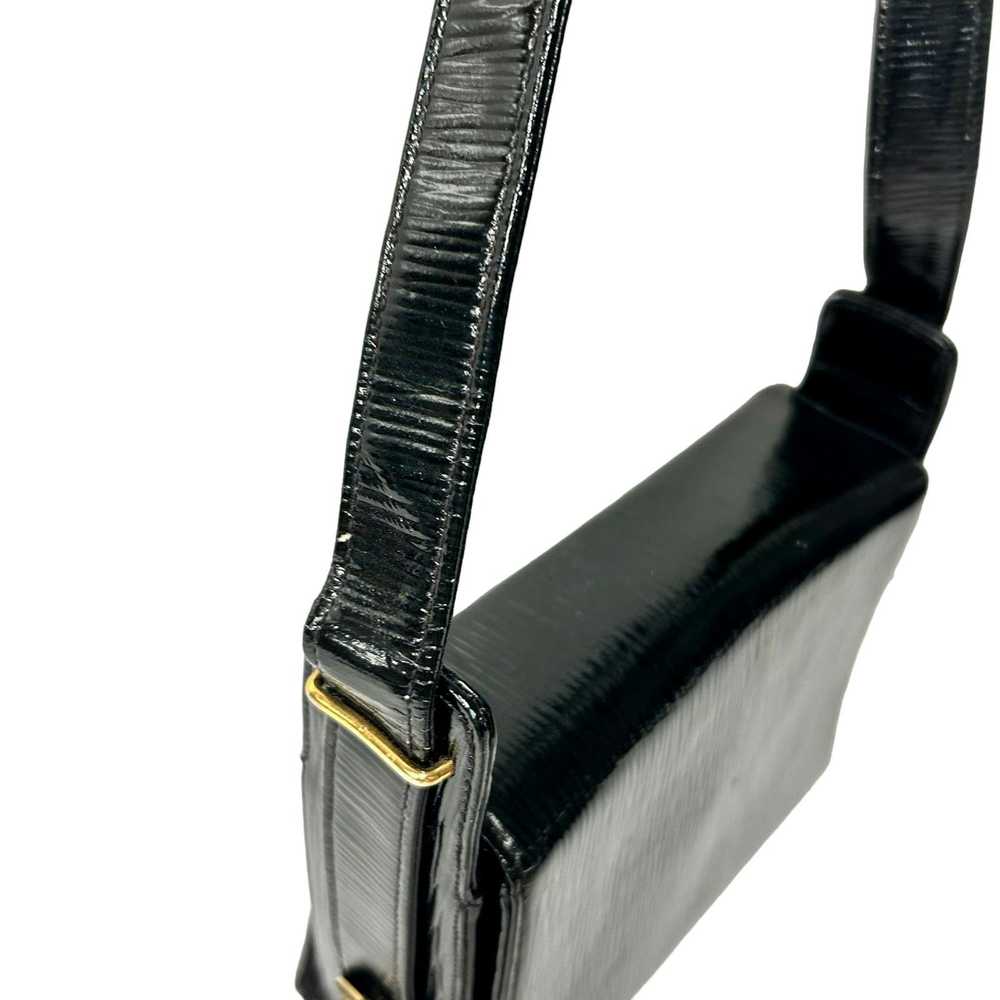 Unkwn 60's Block TEXTURED Box Handbag MoD PATENT … - image 12