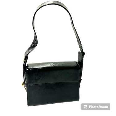 Unkwn 60's Block TEXTURED Box Handbag MoD PATENT … - image 1