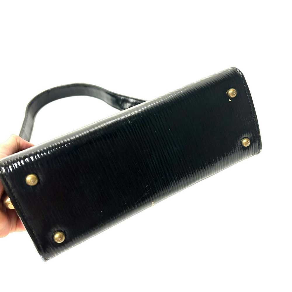 Unkwn 60's Block TEXTURED Box Handbag MoD PATENT … - image 6
