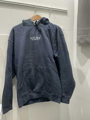 Japanese Brand Hotel Blue Embroidered Logo Hoodie - image 1