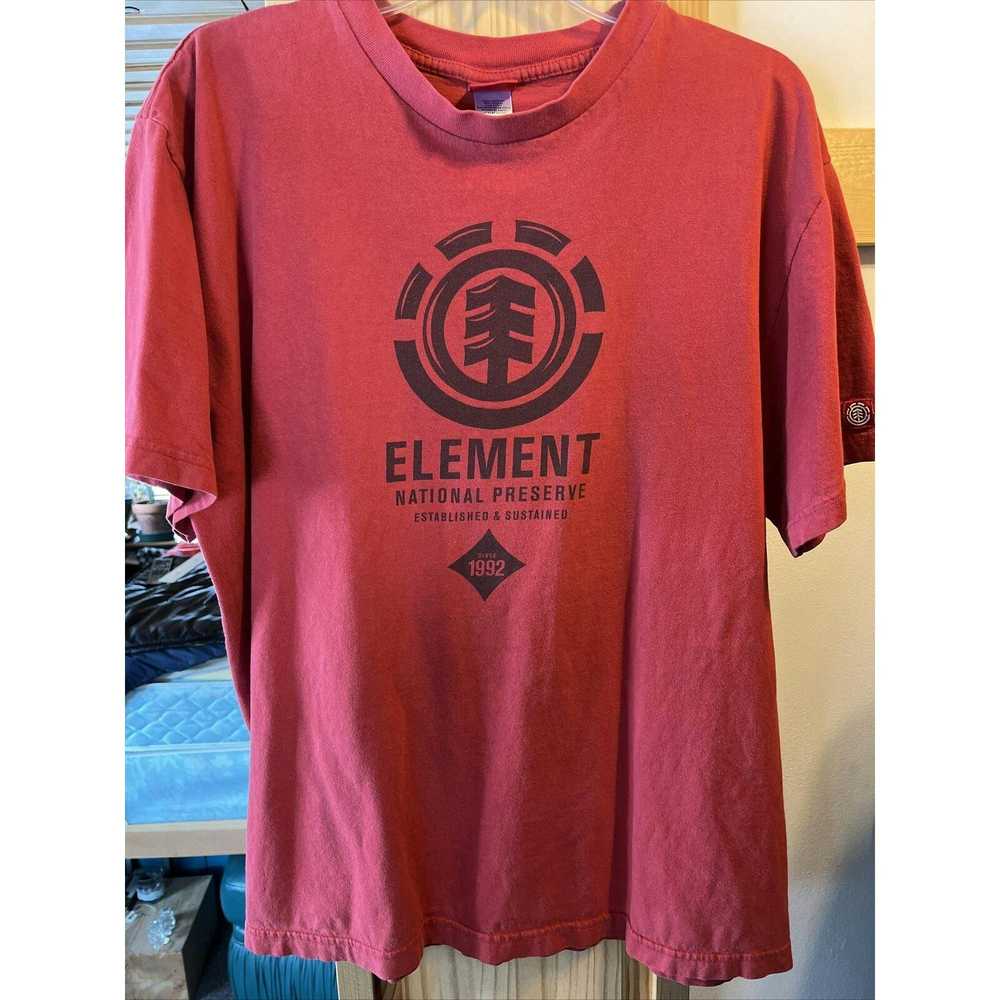 Element Element Skateboarding Men’s L Red SS Cott… - image 2