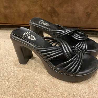 Y2K Black Clogs Platform Strappy Sandals