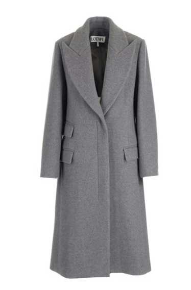 Loewe Single breasted LOEWE long coat, grey, cashm