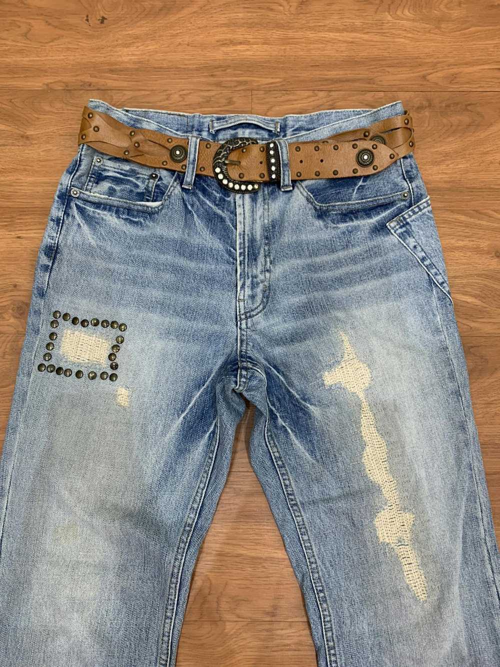 PPFM × Vintage PPFM distressed washed jeans with … - image 4