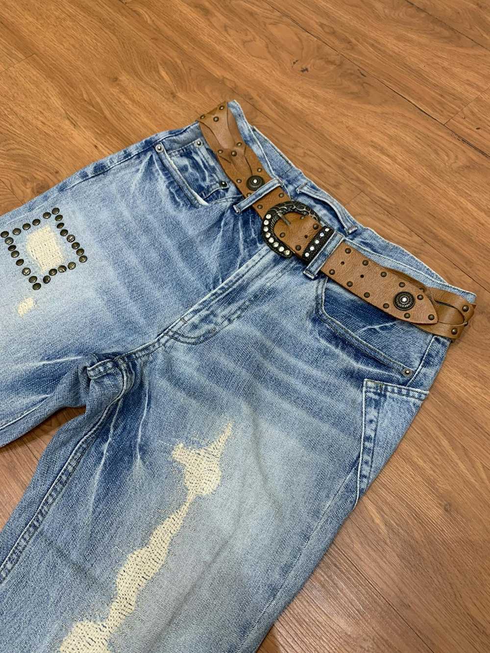 PPFM × Vintage PPFM distressed washed jeans with … - image 5
