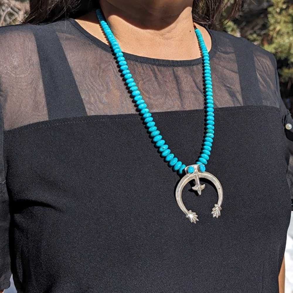 Vintage Navajo Necklace Naja Genuine Native Ameri… - image 1