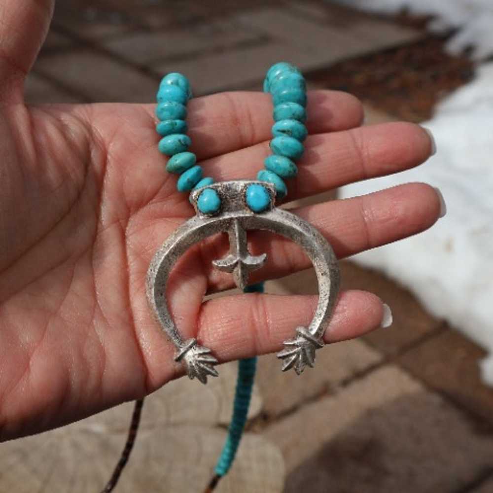 Vintage Navajo Necklace Naja Genuine Native Ameri… - image 4