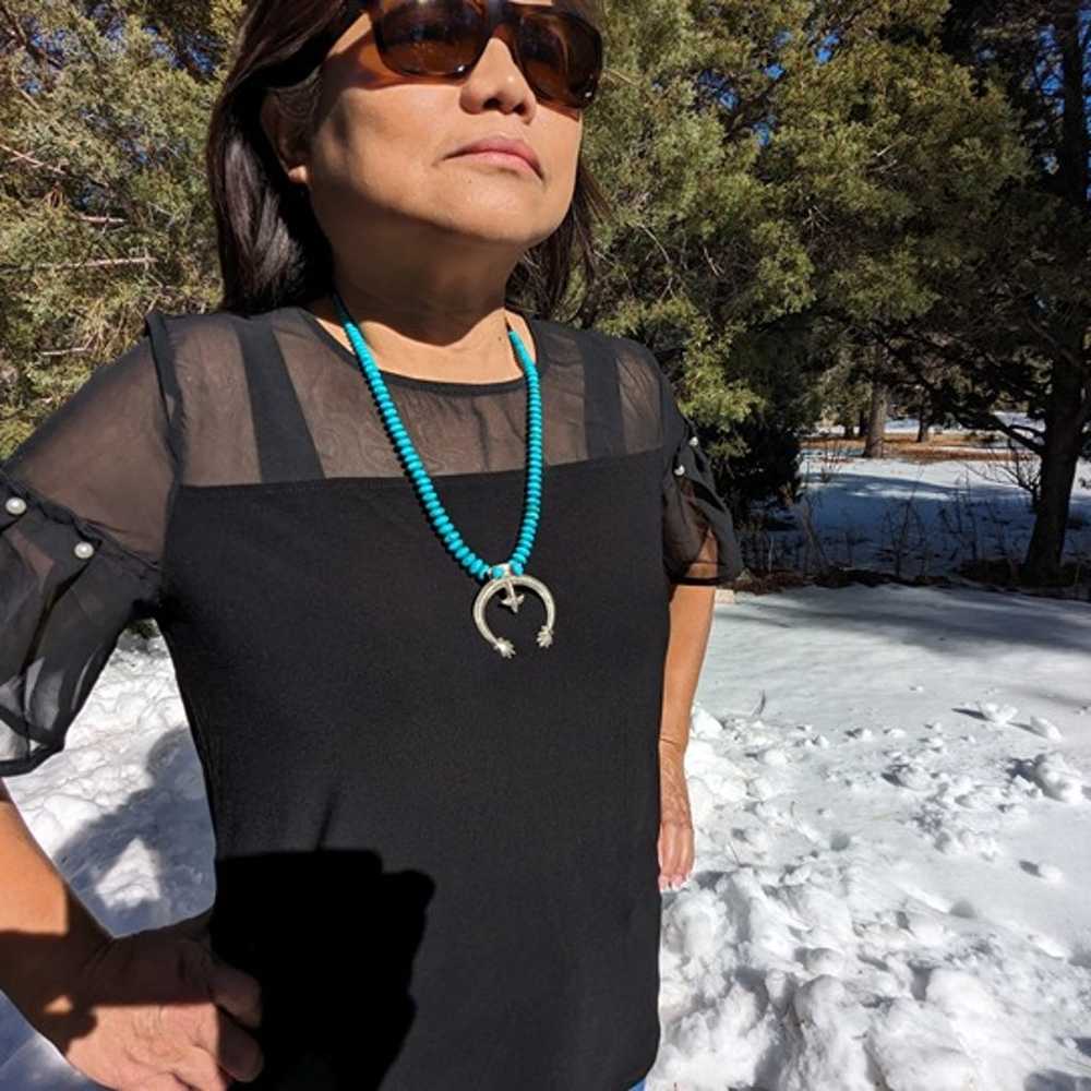 Vintage Navajo Necklace Naja Genuine Native Ameri… - image 8