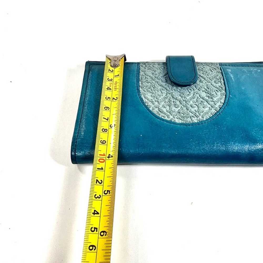 Vintage Teal Leather Wallet By Rolfs Women Leathe… - image 12