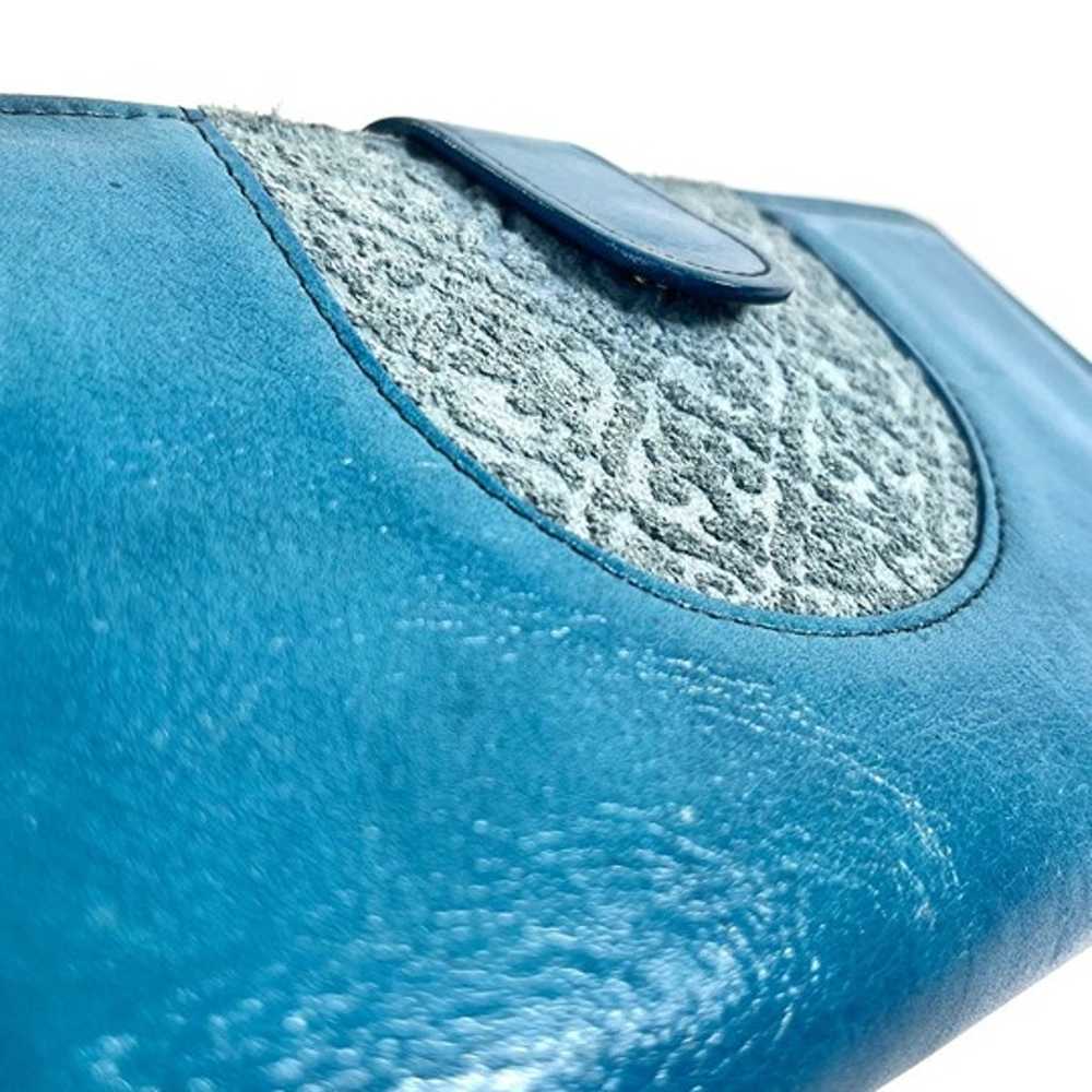 Vintage Teal Leather Wallet By Rolfs Women Leathe… - image 3