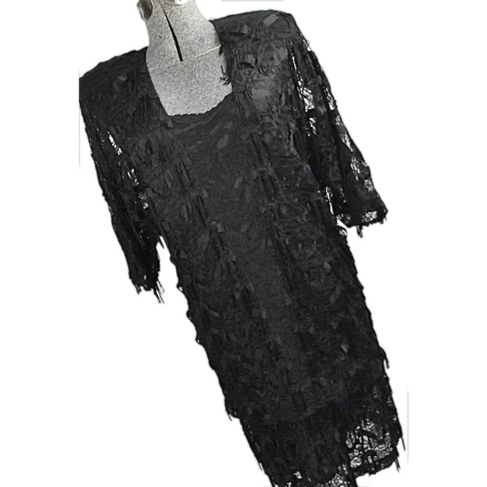 Damianou Does Flapper Womens Dress Black Sm Lace … - image 1