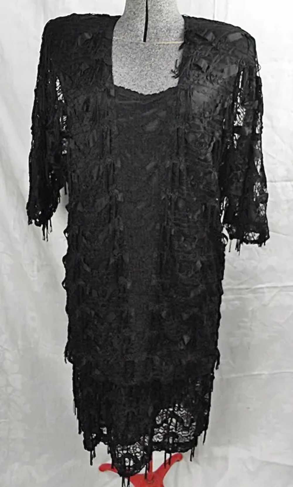 Damianou Does Flapper Womens Dress Black Sm Lace … - image 2
