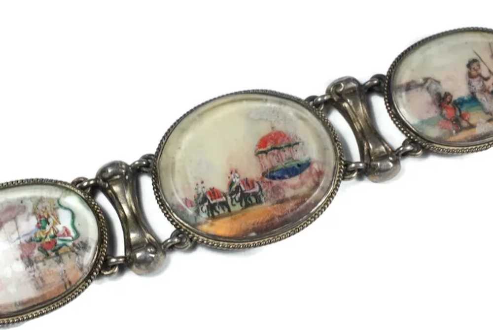 antique Raj India silver vermeil Bracelet ~ minia… - image 11