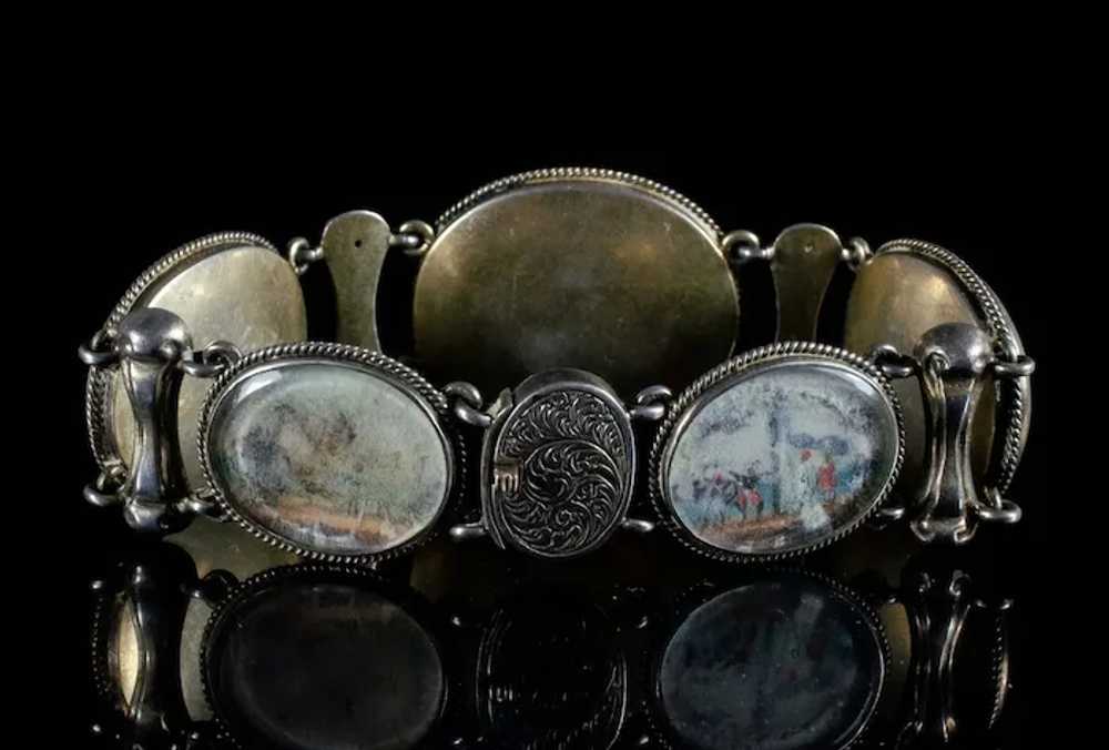 antique Raj India silver vermeil Bracelet ~ minia… - image 12