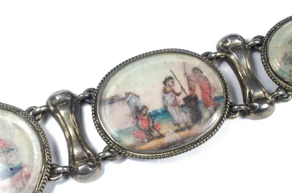 antique Raj India silver vermeil Bracelet ~ minia… - image 4