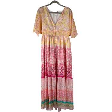 House of Harlow 1960 Dress Womens Small Pink Prin… - image 1