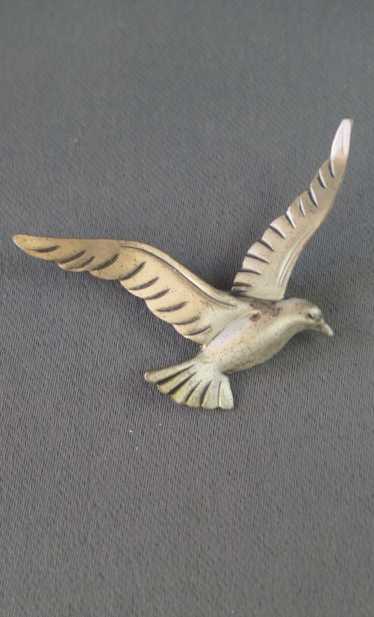 Vintage Flying Bird Brooch Sterling by Beau, seagu