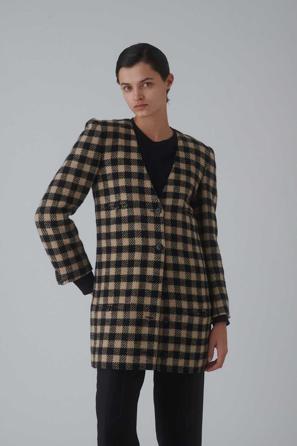 Sonia Rykiel Wool Check Coat - image 1