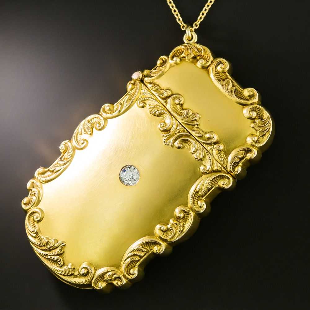 Victorian Match Safe with Diamond Pendant - image 1