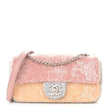 CHANEL Sequin Mini Waterfall Flap Pink Blue Yellow - image 1