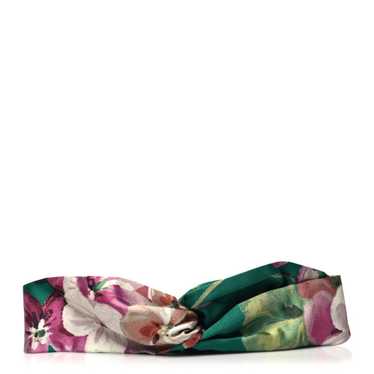 GUCCI Silk Blooms Print Duchesse Headband Grass - image 1