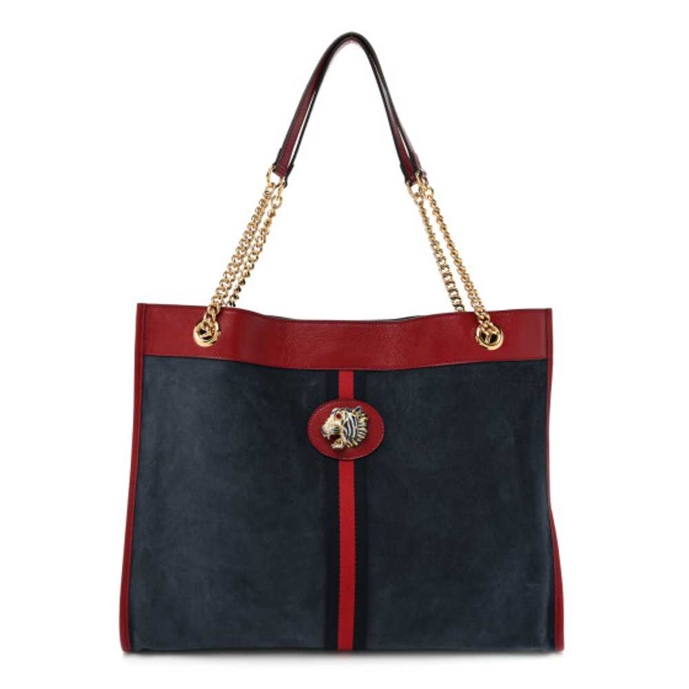 GUCCI Suede Calfskin Large Rajah Chain Tote New B… - image 1