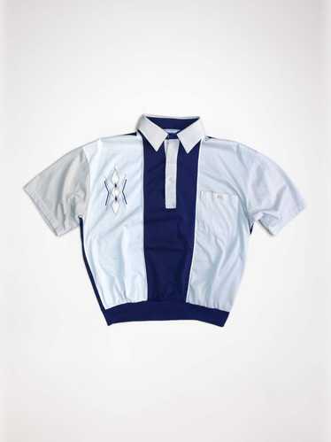 Tonal 1/4 Button Golf Polo Shirt - 1970's