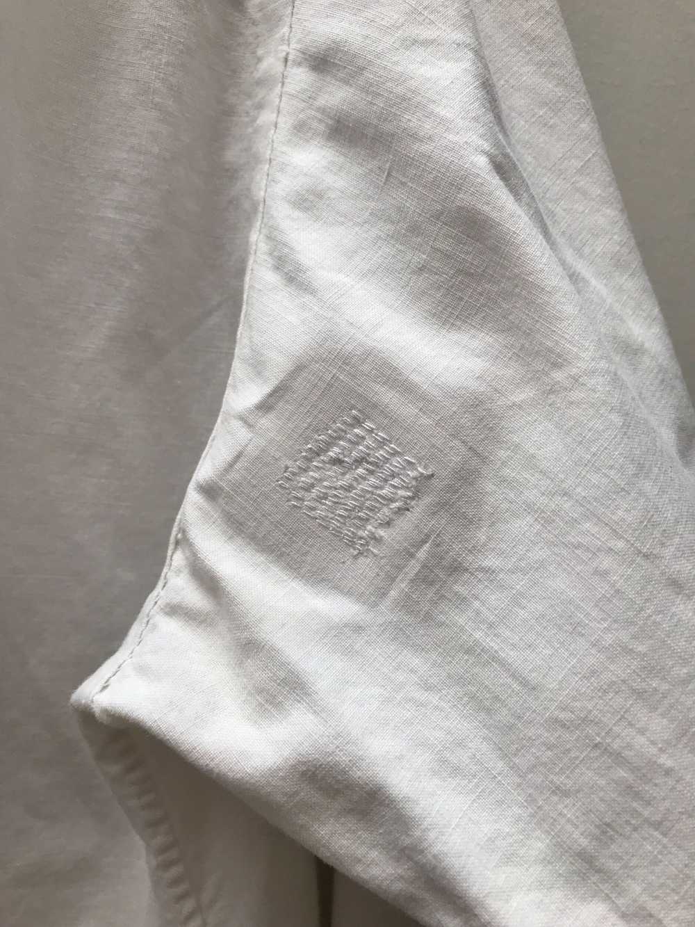 White cotton blouse with pleats and - White cotto… - image 5