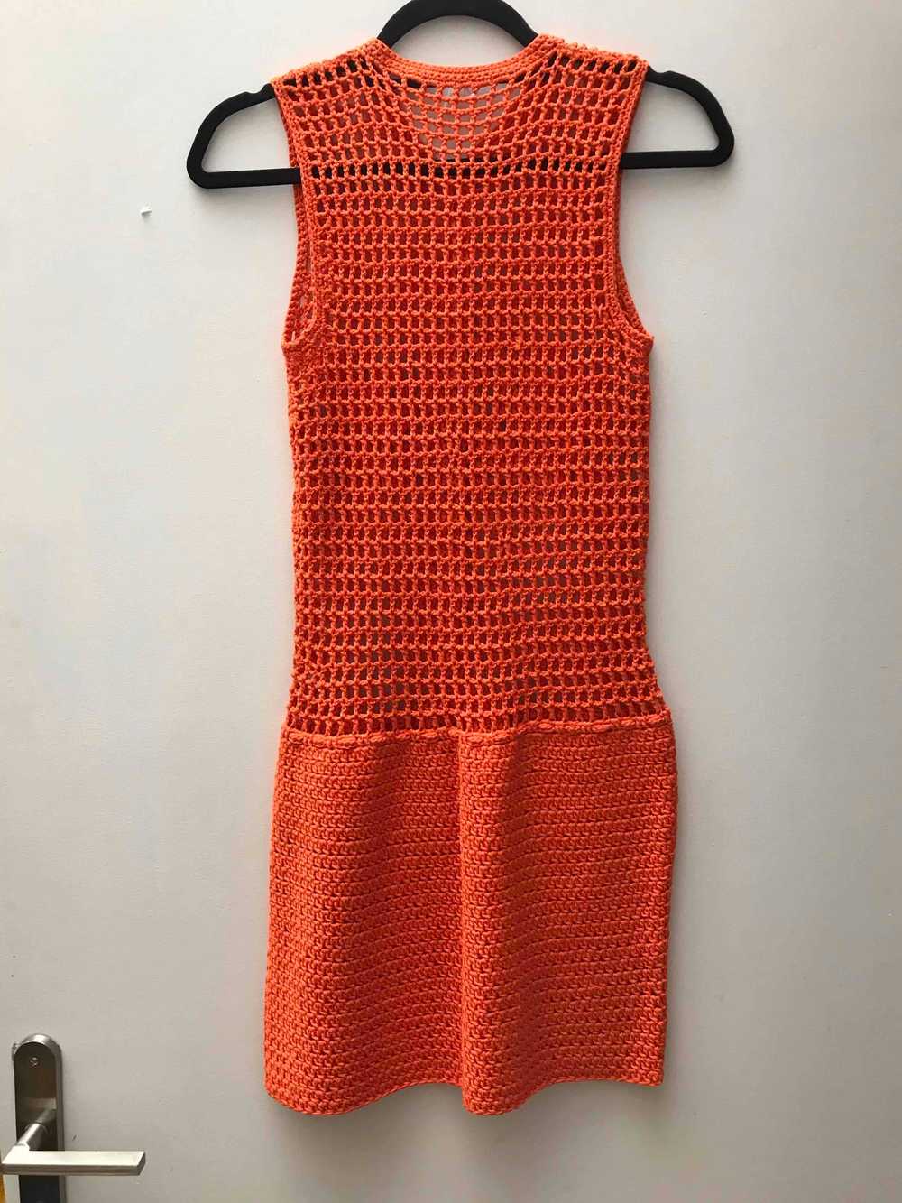 Robe en crochet - Robe en crochet orange avec lie… - image 3