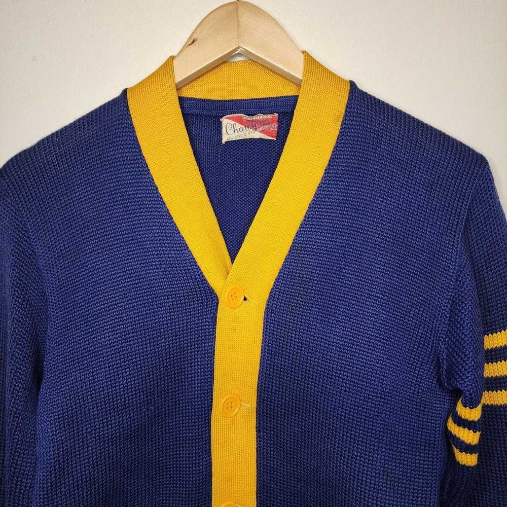 Vintage 40s 50s Champion Cardigan Sweater Varsity… - image 3