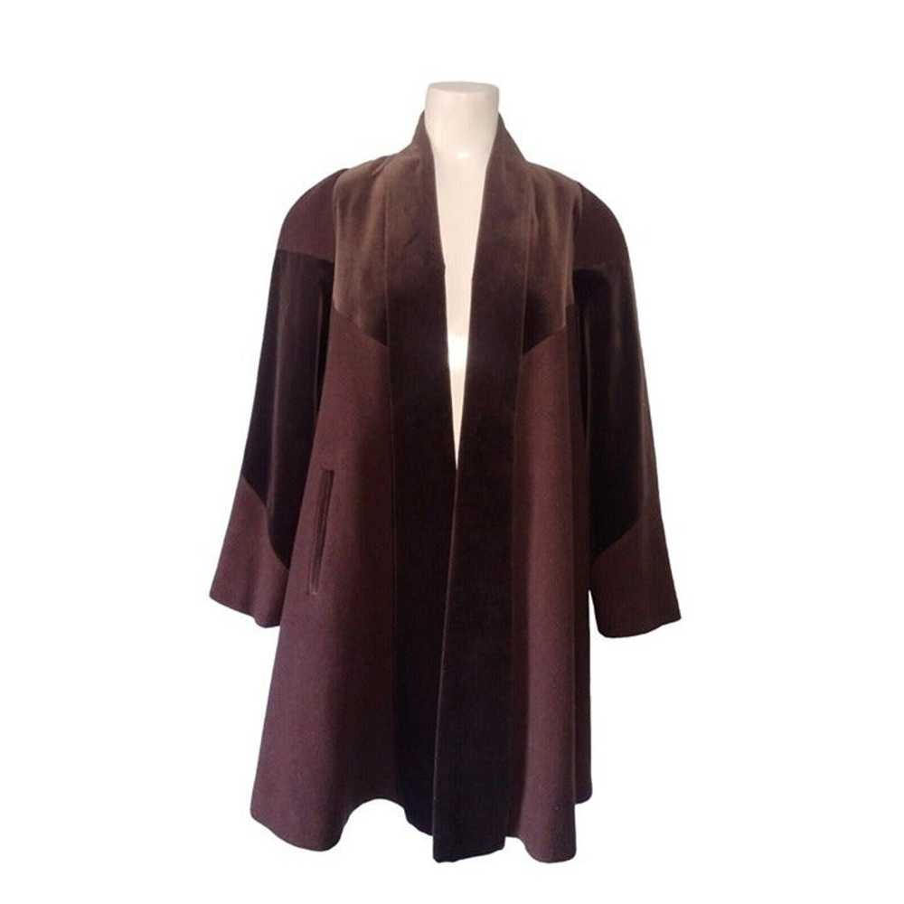 Vintage Donna Tella Heavy Wool Velvet Coatigan Si… - image 1