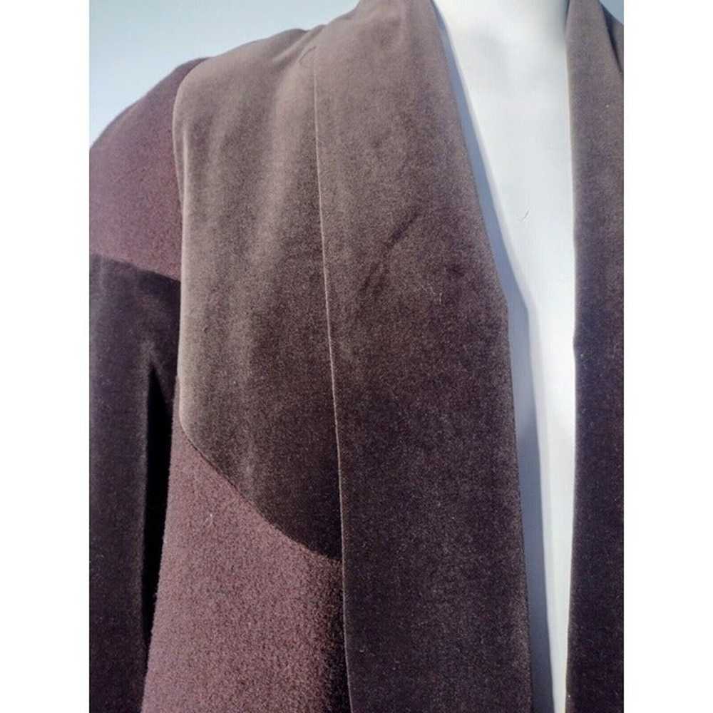 Vintage Donna Tella Heavy Wool Velvet Coatigan Si… - image 2