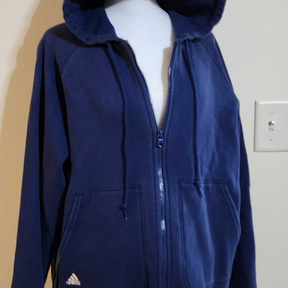 RARE FIND Vintage Adidas Navy Blue Zip-up Fleece … - image 2