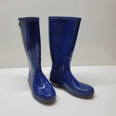 Ugg Blue Rubber Tall Rain Boots Womens Size 6 - image 1