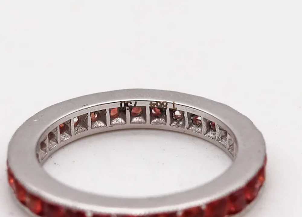 Italian Eternity Ring Band In 18 Kt White Gold Wi… - image 4