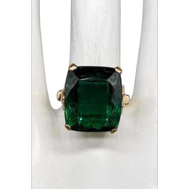 Green Blue Indicolite Tourmaline Ring in Yellow Go