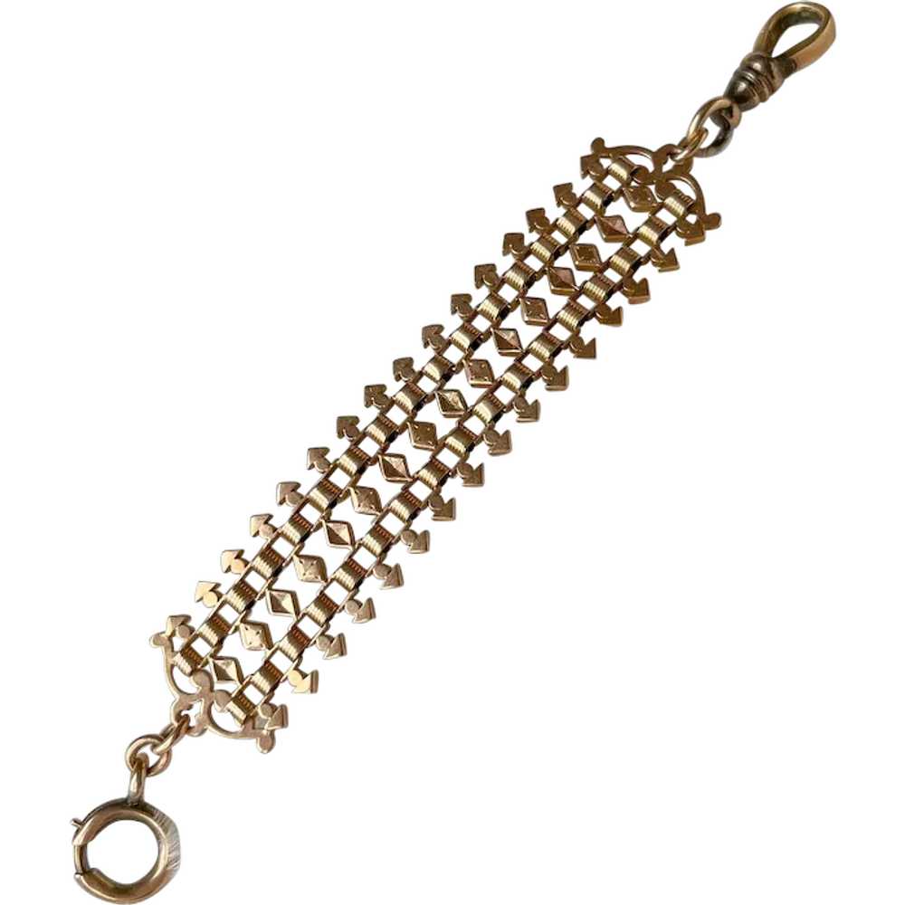 Ornamental 12mm Pink Gold Watch Fob - image 1