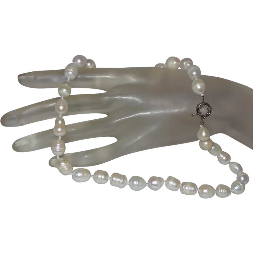 Cultured Pearl Necklace with Sterling Silver Clasp - image 1