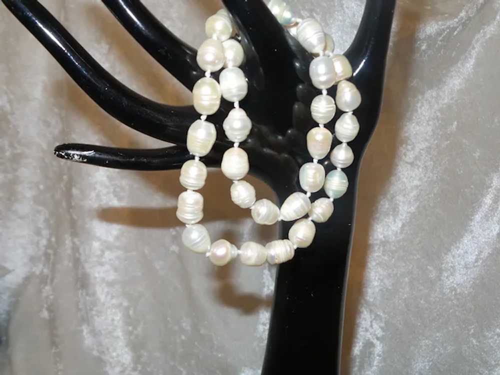 Cultured Pearl Necklace with Sterling Silver Clasp - image 2