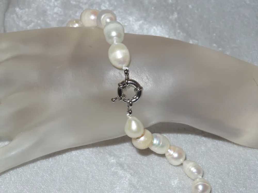 Cultured Pearl Necklace with Sterling Silver Clasp - image 3